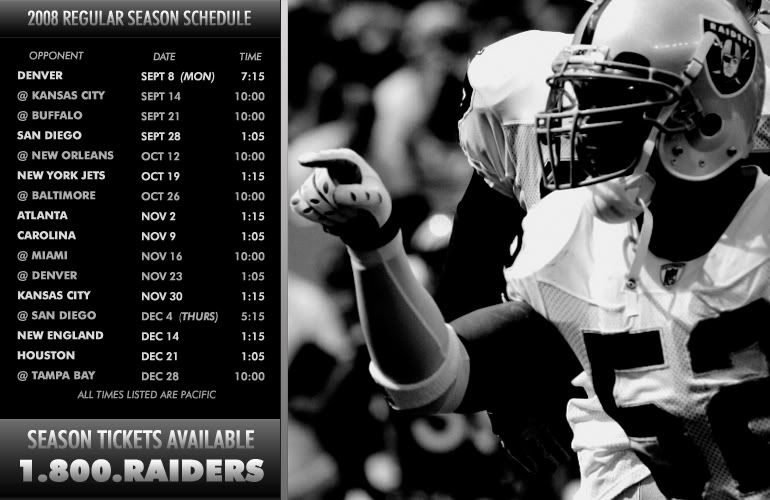 Raiders 2008 Schedule Wallpaper 