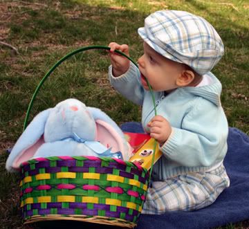 Colter Eating Easter Basket