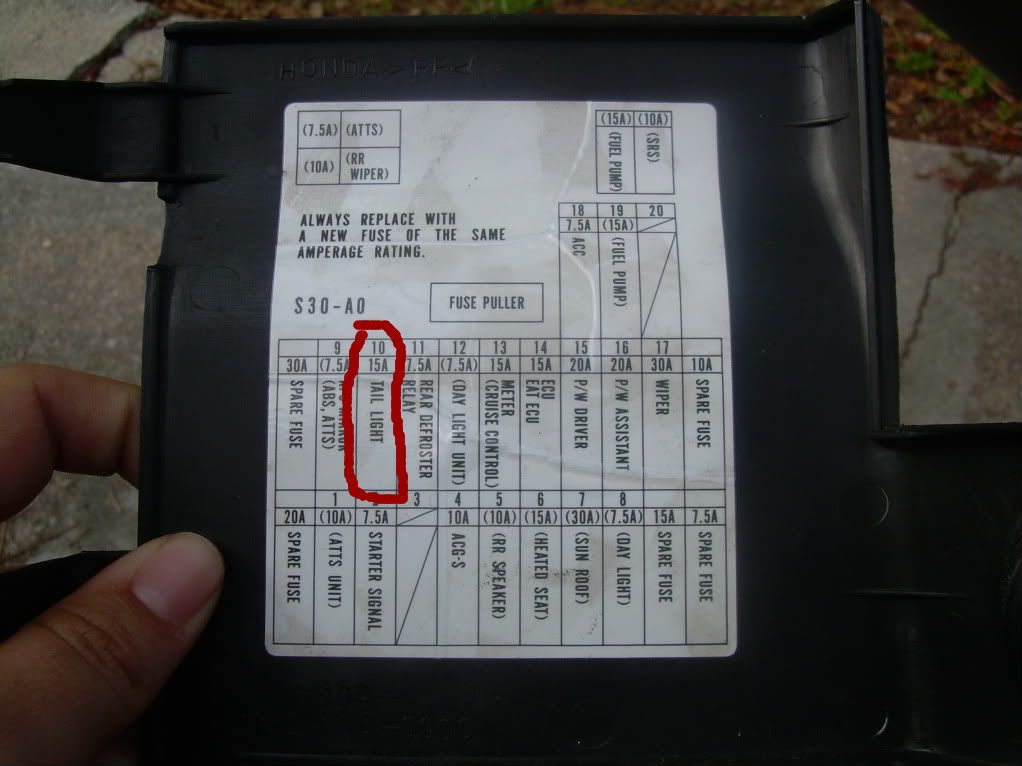 1993 Honda prelude fuse box diagram #6