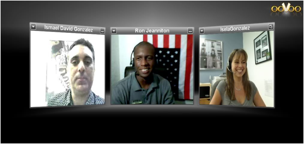 picture of David, Ron and Isela on oovoo