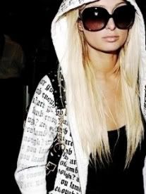 Straigh Long Hairstyles With Black Glases Paris Hilton