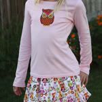 Retro Owl Bubble Skirt Set Sz 128 (8)