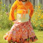 Totally Tangerine 3-piece twirly skirt set Sz 5/6