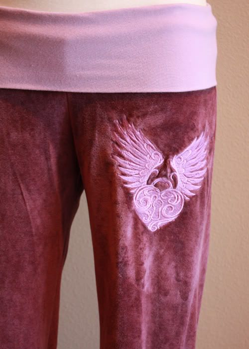 Purple Heart Locket OBV Yoga Pants Sz Small *custom inseam*