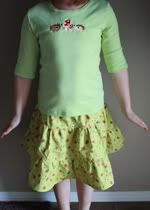 Linnea Grrrlz Lime Cutie Skirt Set Sz 128 (8)