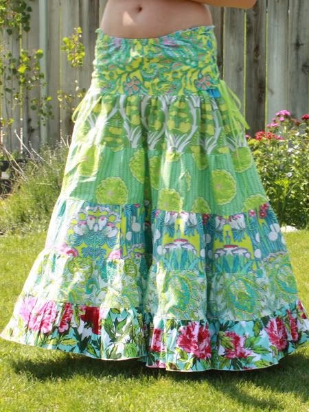 Cilantro Blossoms Gypsy Skirt Sz M-XL