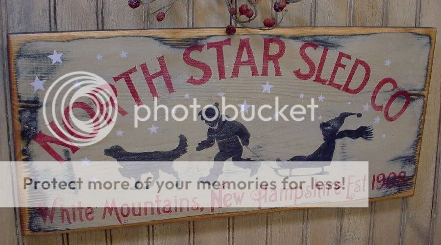 Primitive Wood Winter Christmas Sign NORTH STAR SLED CO  