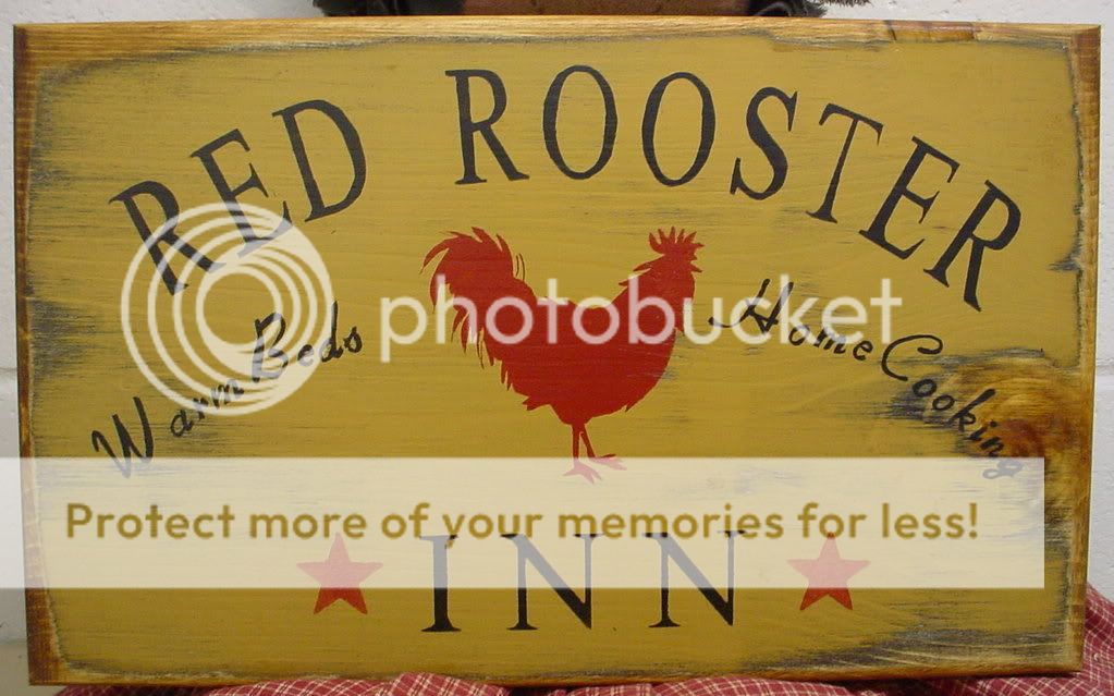Primitive Country Wood Sign   RED ROOSTER INN  