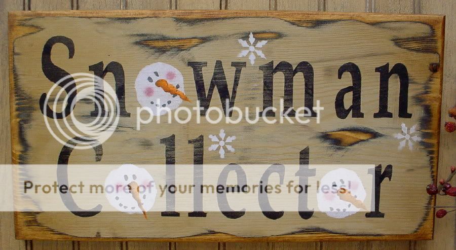 Primitive Wood Winter Christmas Sign SNOWMAN COLLECTOR  