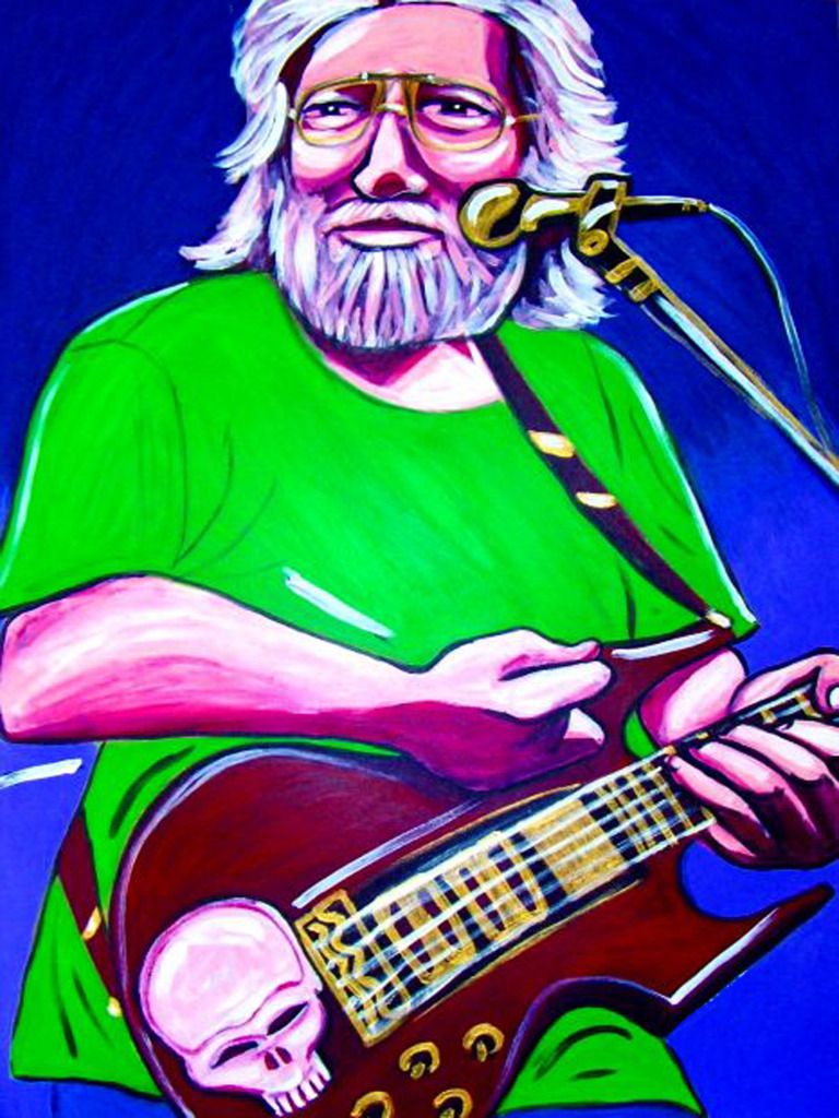 Art print POSTER Jerry Garcia Playing the Guitar in Concert