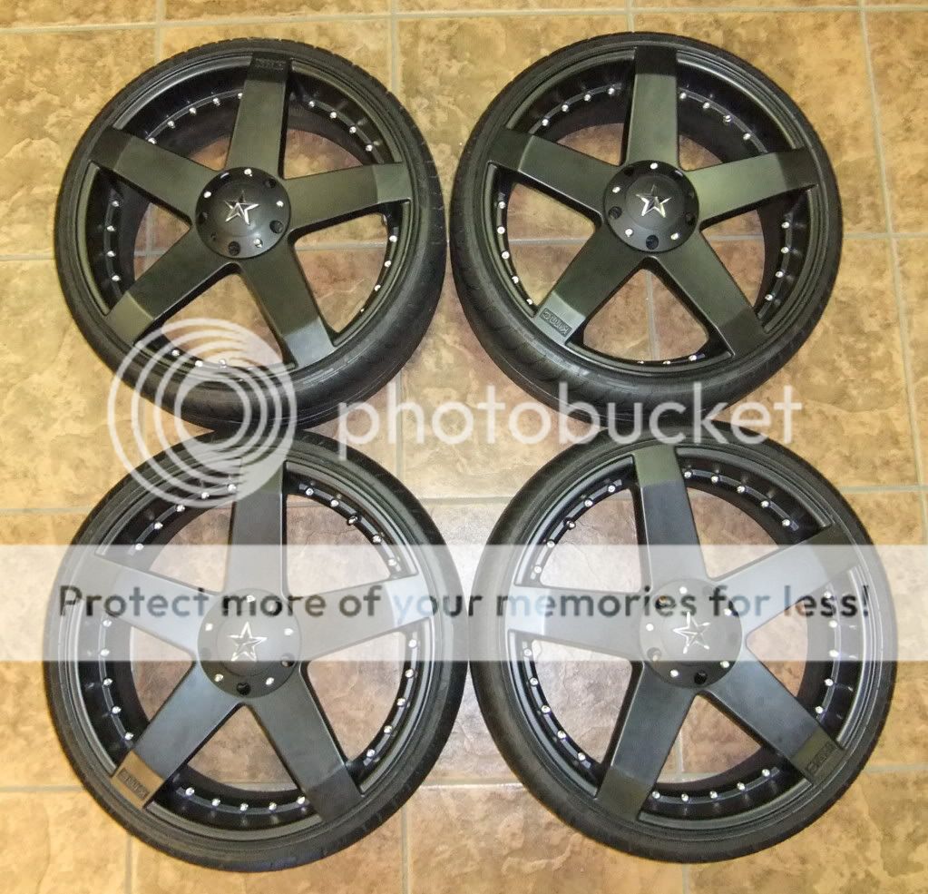 x8 KMC Rockstar 5 Spoke Rims & 225/30ZR20 Tires Great Shape VW Wheels