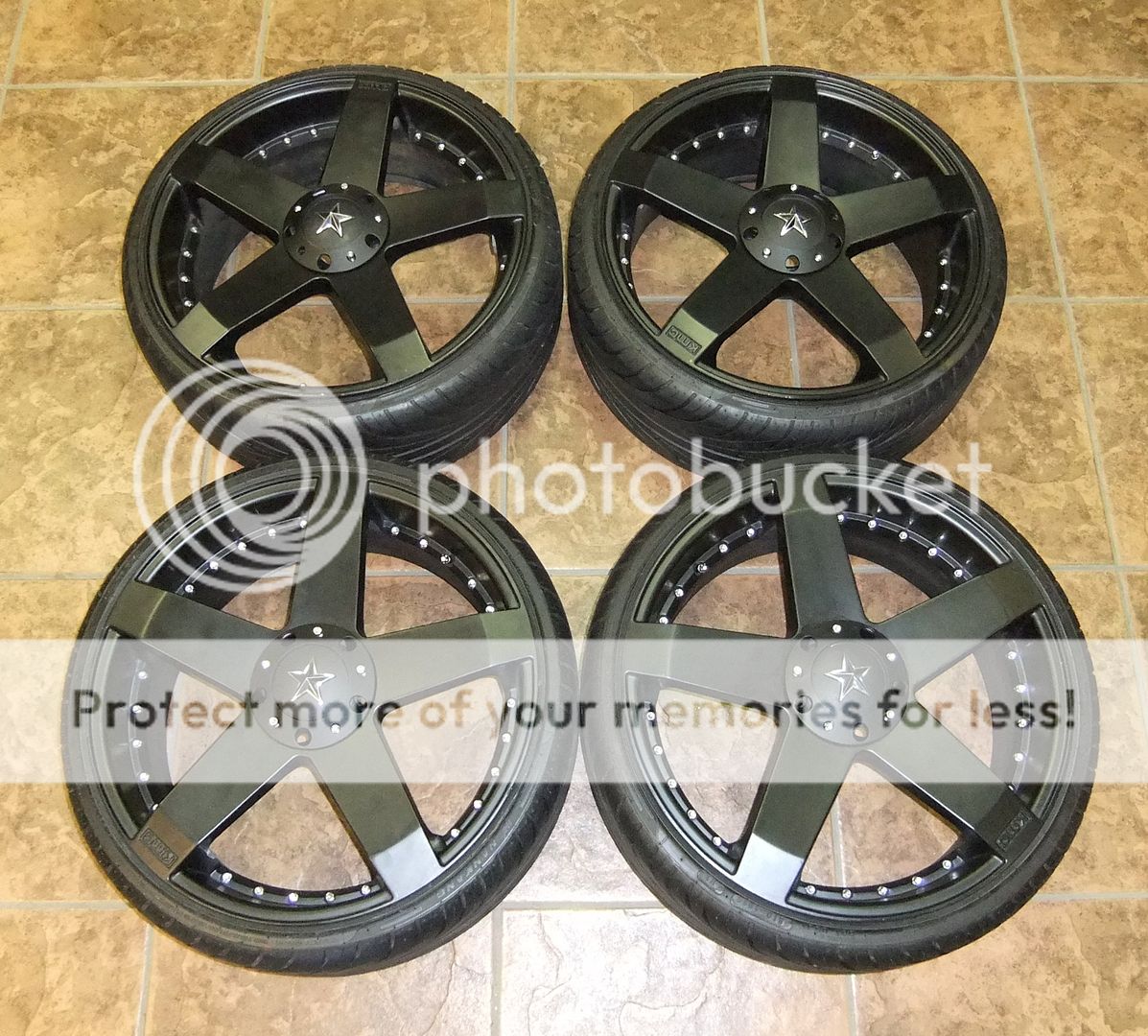 Set 20x8 KMC Rockstar 5 Spoke Rims & 225/30ZR20 Tires Great Shape VW
