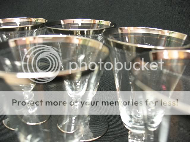 Silver Band Cordial Parfait Glasses 5 Dorothy Thorpe/Roly Poly/Eames 